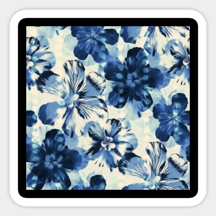 Shibori Inspired Oversized Indigo Floral Sticker